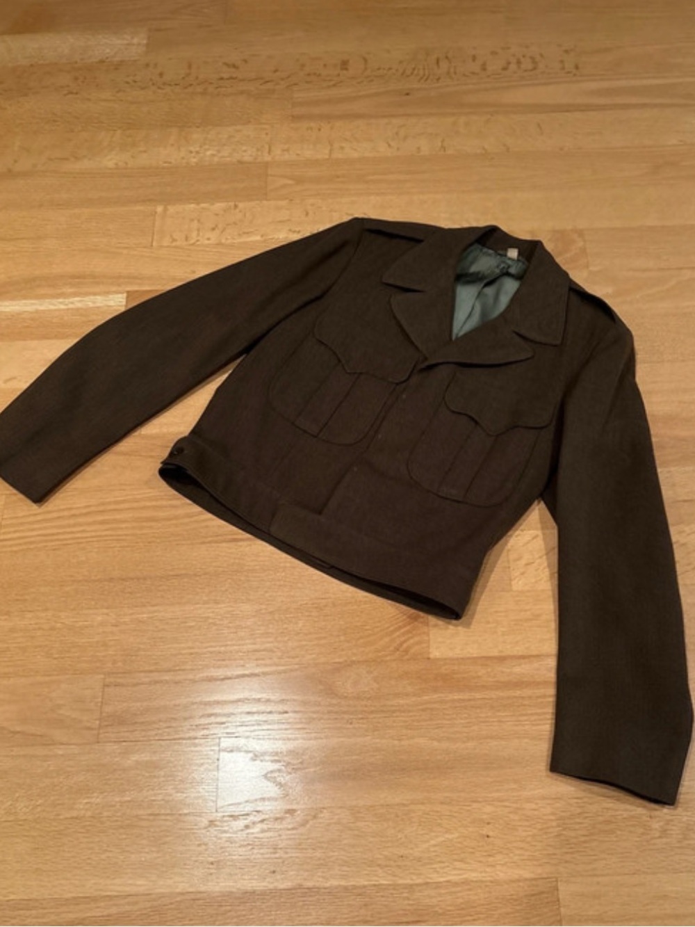 Vintage US Army Wool Field Jacket, commonly known as an "Ike Jacket" or Eisenhow